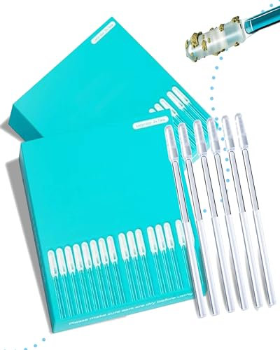 Thapncow 48 Pièces Bâton Nettoyage D'oreille Collant, Cure-Oreilles Collants réutilisables, outil de nettoyage des oreilles lavable, Cure-oreille collant, Outils de Nettoyage d'oreille Collants