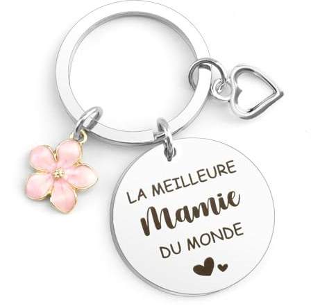 kEUkunHA Porte-clé Mamie, Cadeau Fête des Grand-Mères, Acier Inoxydable, Argent, Adulte, Femme