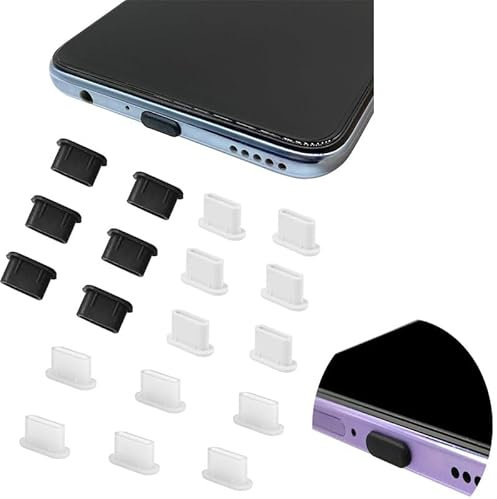 18pcs USB Type C Anti Usb C dust Plug Usb C Port cover Dust Cap Cover Port Plugs Protector Compatible with iPhone 15 Samsung Galaxy S21/S20/S22 Plus Ultra HUAWEI Mate 30 for All Type-C Smartphones and