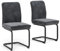 Vicco Freischwinger Eleganza, Küchenstuhl, Anthrazit, 2er Set