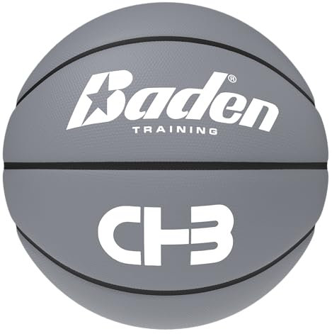 Baden CHB Heavy Trainer Basketball | Premium Composite Cover | Offizielle Herrengröße 7 (74,9 cm) | Grau