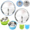 CLDY Ensemble de couverts pour bébé 4 pièces, Assiette pour tout-petits en acier inoxydable avec ventouse-Bol pour enfants, assiette compartiment bebe, Lavable au lave-vaisselle-antidérapant-sans BPA