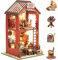 shrike Book Nook- DIY Puppenhaus, Booknook Kit, Miniatur Haus Selber Baue Bausatz mit LED, 3D Holz Puzzle Buchstütze Bücherregal einfügen Dekor für Erwachsene(Bookstore)
