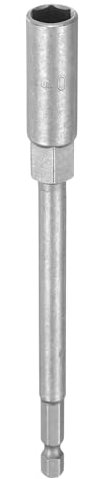 sourcing map Nut Driver Drill Bit 10mm Metric Impact Socket 1/4 Hex Shank 6 (150mm) Extra Long 6-Point Sockets Quick-Change CR-V Steel Bolt Setter for Power Drill Drivers