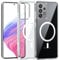 Tawarror Magnetisch Handyhülle für Samsung Galaxy A53 5G Hülle, Transparent Schutzhülle für Samsung A53 5G, Hart PC Rückseite Kratzfest + TPU Bumper Stoßfest Case, Klar