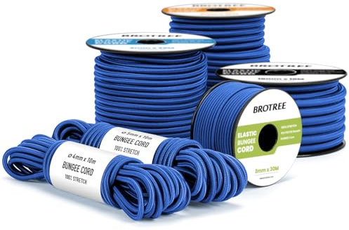Brotree Corda Elastica 6mm x 30m Blu - Corda Gomma Corda Elastici per Teloni Allenare Barca