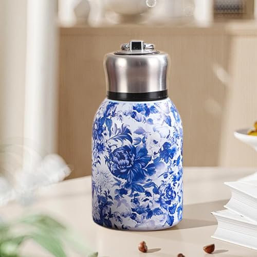 Fashion portable thermoss, Insulated Stainless Steel Water Bottle, Leakproof Thermos Flask, Portable Insulated Tea Cup Built-in Infuser Flower Cup, suitable for gym, tourism and office use