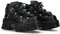 CARAMBAShop Stivali in Vera Pelle New Rock M-106-S71 Fiamme Suola - Nero - Scarpe Platform Tower, Nero , 37 EU Ancho
