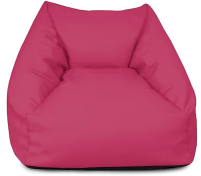 rucomfy Water Resistant Kids Beanbag Toddler Outdoor Armchair - Pink | Snuggle Chair Kids Armchair Bean Bag Seat Pre-Filled - Childrens Bedroom & Garden Furniture for Boys and Girls - 50x46x48cm