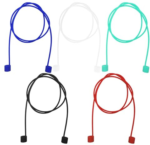 HDGSAFD 5 Pezzi di Cordino Magnetico per Auricolari, Corda Anti-Persa in Silicone Morbido, Corda per Auricolari Sportivi, Corda per Auricolari Wireless, Viaggi Quotidiani (5 Colori).