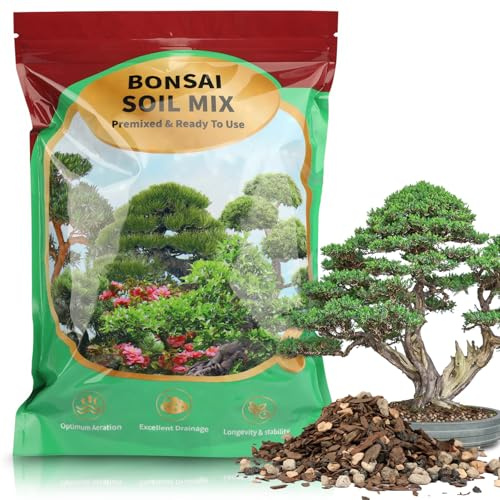 Mélange de terreau pour bonsaï, prêt à l’Emploi pour bonsaïs et Plantes d’intérieur, composé d’akadama, Roche volcanique, pouzzolane et écorce – 1L