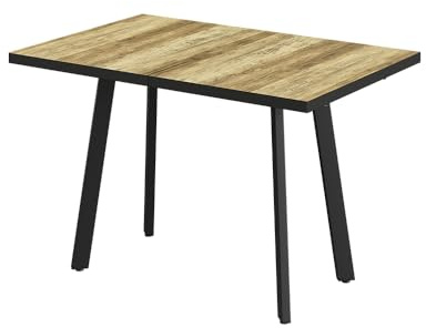 Vicco Esstisch Tisko, Eiche rustikal/Schwarz, 120-160 x 80 cm | mit erweitbarer Tischplatte, ausziehbar auf 160 cm mit integrierter Ansteckplatte