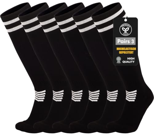 YMYDYFC Stutzen Kinder Fußball & Fußballsocken Sportsocken für Jungen und Mädchen im Alter von 8–16 Jahren–Perfekt für Training,Fussball, Basketball,Rugby und Hockey 3 Paar