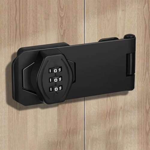 Gettimore Schlüsselloses Schranktürschloss, mechanischer Passwortriegel, Büro-Aktenschrank, Schublade, Schrank, Schwarz, 7,6 cm