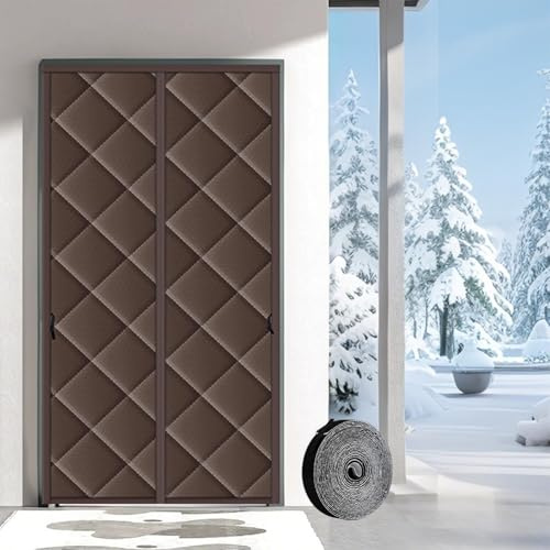 Moustiquaire pour porte d'entrée, Rideau de porte avec isolation magnétique et thermique 90x200cm multicolore
