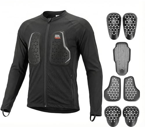 KEMIMOTO Chaqueta Moto Hombre, con Protectores Certificados Extraíbles, Chaqueta Moto Verano Suave Cómodo Transpirable, para Motociclismo, Ciclismo, la Acampada y Rutas al aire Libre