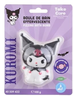 Home-Flair Kuromi Badebombe - große Badekugel - Lila 100g - Schaum-Effekt - VEGAN (Kuromi, 1 Kugel)