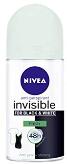 NIVEA Deo Roll-on Women Invisible for black & white - Fresh, Anti-Perspirant - 3er Pack (3 x 50 ml)
