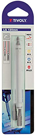 Timoly 11501320012 Bithalter Hexa, 6,35 mm, mit Teleskop-Schraubenführung, Länge 120 mm, Schraubendreher