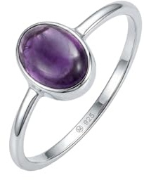 mantraroma 925 Sterling Silber Edelstein Ring Damen - Naturstein handgefertigter Edelsteinschmuck