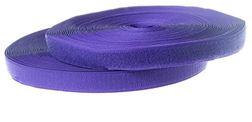 TUKA 25mx20mm Nastro Gancio e Anello da cucire, non adesivo Hook & Loop striscia, Cucire On Magico Strisce Ideale per abiti | 25m Gancio e 25m anello nastro, Viola, TKB5004 Purple