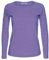LessThanTenQuid Missloved® langärmliges, einfarbiges Damen-Top mit Rundhalsausschnitt, Größen 34-44 Gr. 42-44, Flieder