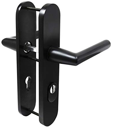 Häusler Onlinehandel GmbH Wohnungstür ES2 Schutzbeschlag Heros Schwarz WE-72 Dr-Dr ZA Türklinke Türdrücker
