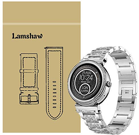 LvBu Armband Kompatibel für Michael Kors sofie, Damen Metall Band Premium Edelstahl Bracelet Gurt für Michael Kors Access sofie (Silber)
