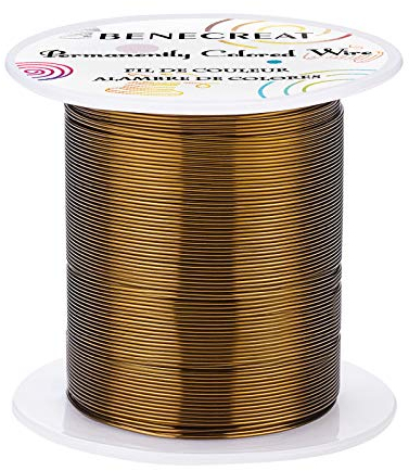 BENECREAT 22Gauge (0.6mm) Kupferdraht Schmuckdraht 50m Antik Bronze Anlaufbeständiger Kupferperlendraht Für Die Herstellung von Perlenschmuck