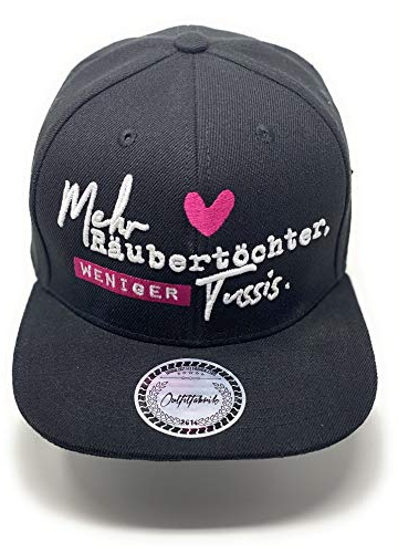 Outfitfabrik Snapback Cap Mehr Räubertöchter, weniger Tussis in schwarz mit 3D-Stick (Statement, Spruch, Lifestyle), One Size