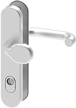 BASI Tür-Schutzbeschlag aus Aluminium F1 | für Haustüren | Türstärke 38-45 mm | Türklinke | Zylinderabdeckung | Wechselgarnitur | Drücker | Knopf