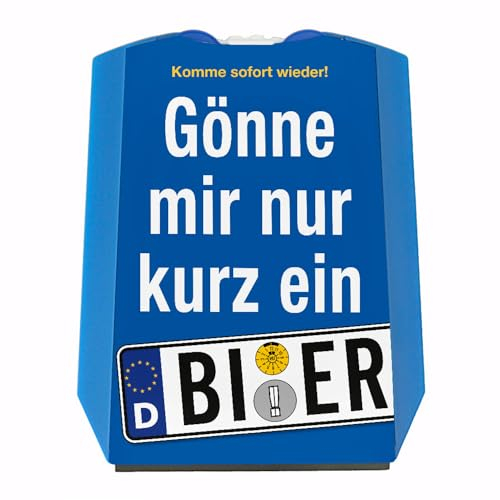 Gönne Mir nur kurz EIN Bier Parkscheibe mit 2 Einkaufswagenchips für Biertrinker witziges Nummernschild Design für einen Bierfan während des Kneipenbesuchs oder zum bestandenen