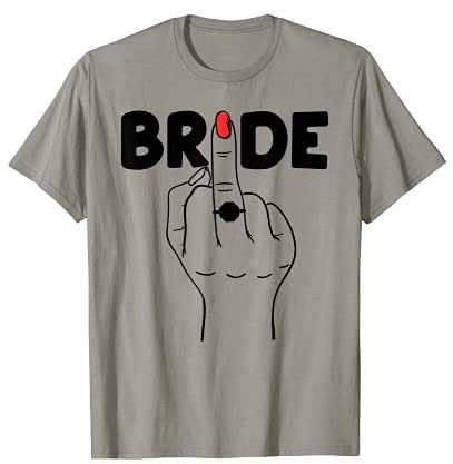 Esposa Anillo Medio Dedo Flip Off Novia Boda Fiesta Prometido Camiseta