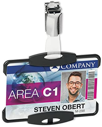 Durable 898801 Ausweishalter ECO für 1 Karte, Blauer Engel zertifiziert, Packung à 10 Stück, schwarz