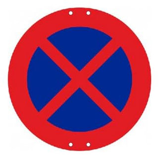 PRIME JJ SV-026 - Señal Metálica Metálica prohibido parar y estacionar 50x50 cm