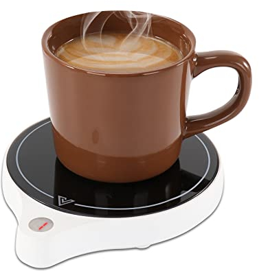 Kuiloapt Chauffe-tasse à café 200 W pour bureau (95 ~ 100 °C), 5 niveaux de température et 8 heures d'arrêt automatique pour réchauffer et chauffer le café, le lait, le thé, le chocolat chaud, etc.