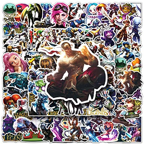 Arcane Stickers 100 Stück Cartoon LOL Spielaufkleber für Laptop, Helm, Wasserflasche, Auto, Fahrrad, Motorrad, Skateboard, Gepäck, Computer, Telefon, wasserdichte Vinyl-Aufkleber für Jugendliche