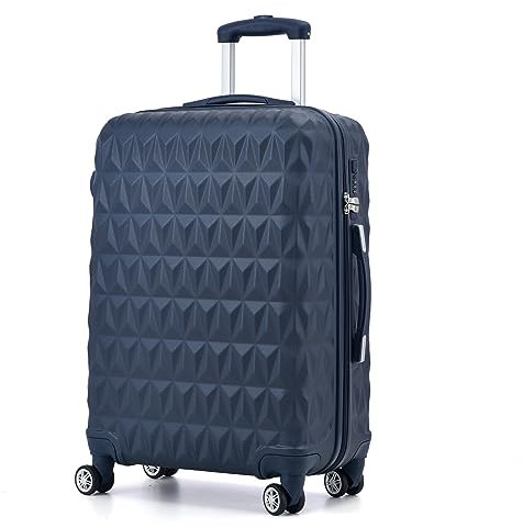 RMW Large Suitcase Luggage Hard Shell | Aluminum Telescopic Handle | 3 Digit Combination Lock | 4 Dual Spinner Wheels | Lightweight Durable Suitcases Check in (Navy)