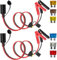RUNCCI-YUN 2 Stück 12 V 24V Batterieklemme mit Kabel,Zigarettenanzünder Alligator Clip,12V KFZ Zigarettenanschlusskabel Zigarettenanzünderbuchse 5A-40A Sicherungsschutz [16AWG 1.5M ]