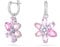 Swarovski Gema Drop-Ohrhänger, Blaue und Rhodinierte Ohrringe im Blumen-Design mit Strahlenden Swarovski Kristallen