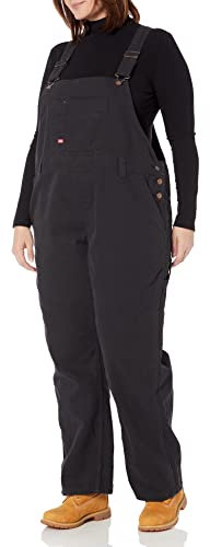 Dickies Damen Waterproof Bib Relaxed Straight Latzhose, Schwarz abgespült, 18