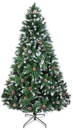 Weihnachtsbaum Weihnachtsbaum Künstliche Weihnachtsbaumzweige Beflockung Spray Weißer Baum Plus Tannenzapfen - Grün