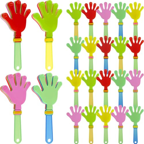 Meooeck Hand Clappers 7.5 Inch Noisemaker Party Bulk, Mixed Colors, 300 Pcs