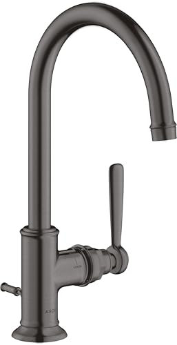 hansgrohe AXOR Montreux Einhebel-Waschtischmischer 210, Zugstangen-Ablaufgarnitur, Farbe: Brushed Black Chrome