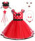 Princess Costumes for Girls, Toddler Polka Dots Fancy Dress with Mouse Ears Bag Necklace, Kids Dress Up Outfit Tutu Dress for Christmas Halloween Carnival Party Cosplay