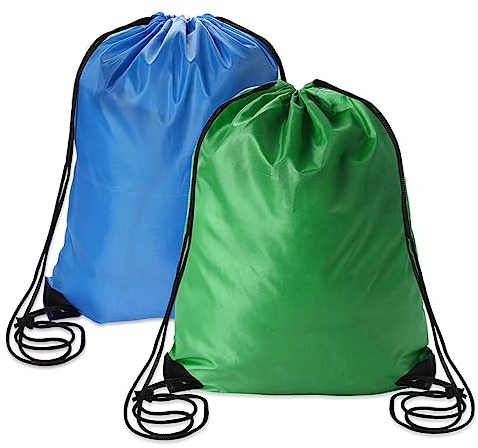 Sliverdew Rucksack mit Kordelzug, Schwarz, für Fitnessstudio, Großpackung, Sack, Großpackung, Rucksack, Blau/Grün, 40 × 35cm, Rucksack mit Kordelzug