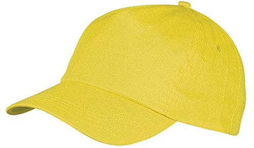 PIANETA AFFARI Cappellino da Bambino Visiera Baseball Estivo per Gita Scuola Cappello Bimbo Regolabile (Giallo)