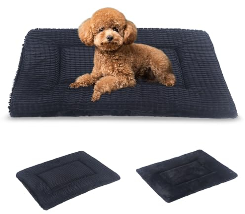 BVAGSS Orthopädisches Hundebett, Waschbar Hundekissen flauschig Hundematte, Umkehrbar Weiche und Warme Hundematte für klein mittel große Hunde XH079 (76x50x4cm,Dark Grey)
