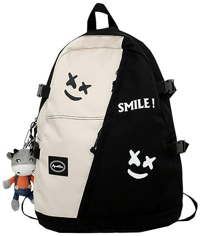 RUDDOG Rucksack Big Rucksack Winter Liebhaber Reise Bagpack Frauen Laptop Für Teenager Büchertasche College Schule Tasche Männer Rucksack, Schwarz , No cow doll