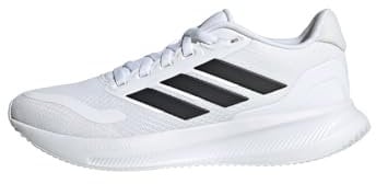 adidas RUNFALCON 5 Shoes Junior, Zapatos Bajos Que no Son de fútbol Unisex Adulto, Cloud White/Core Black/Core Black, 40 EU